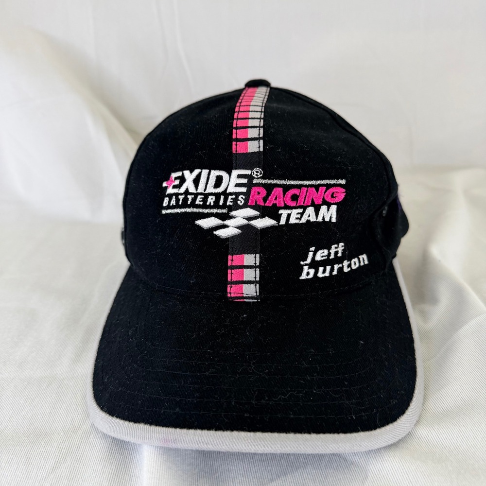 Vintage Jeff Burton Exide Batteries Racing Team Hat Black Roush Racing 99 Cap - Picture 2 of 6